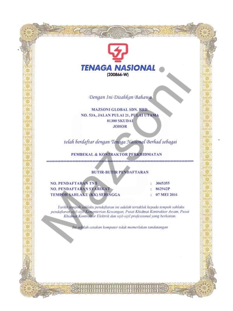 Pembekal dan Kontraktor Perkhidmatan - Tenaga Nasional Berhad