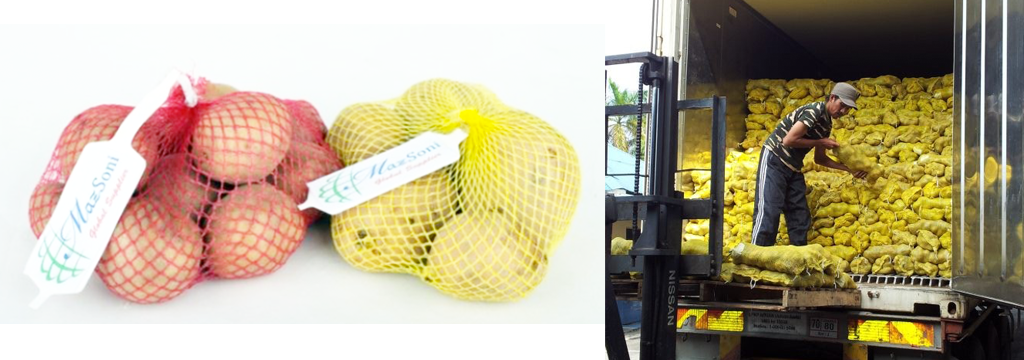 Fresh Potatoes Mesh Bags and Freight Dispatch